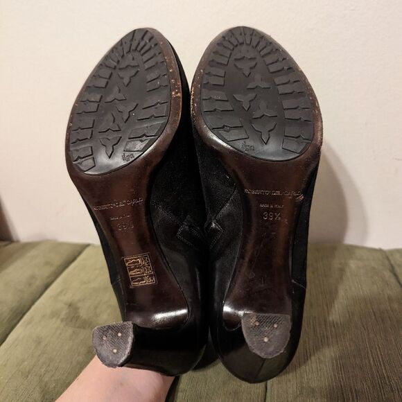 Roberto Del Carlo black leather and suede zipper booties Italy - Picture 6 of 10